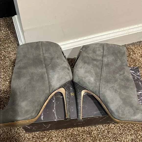 Sam Edelman Gray Suede Ankle Booties - Picture 3 of 7